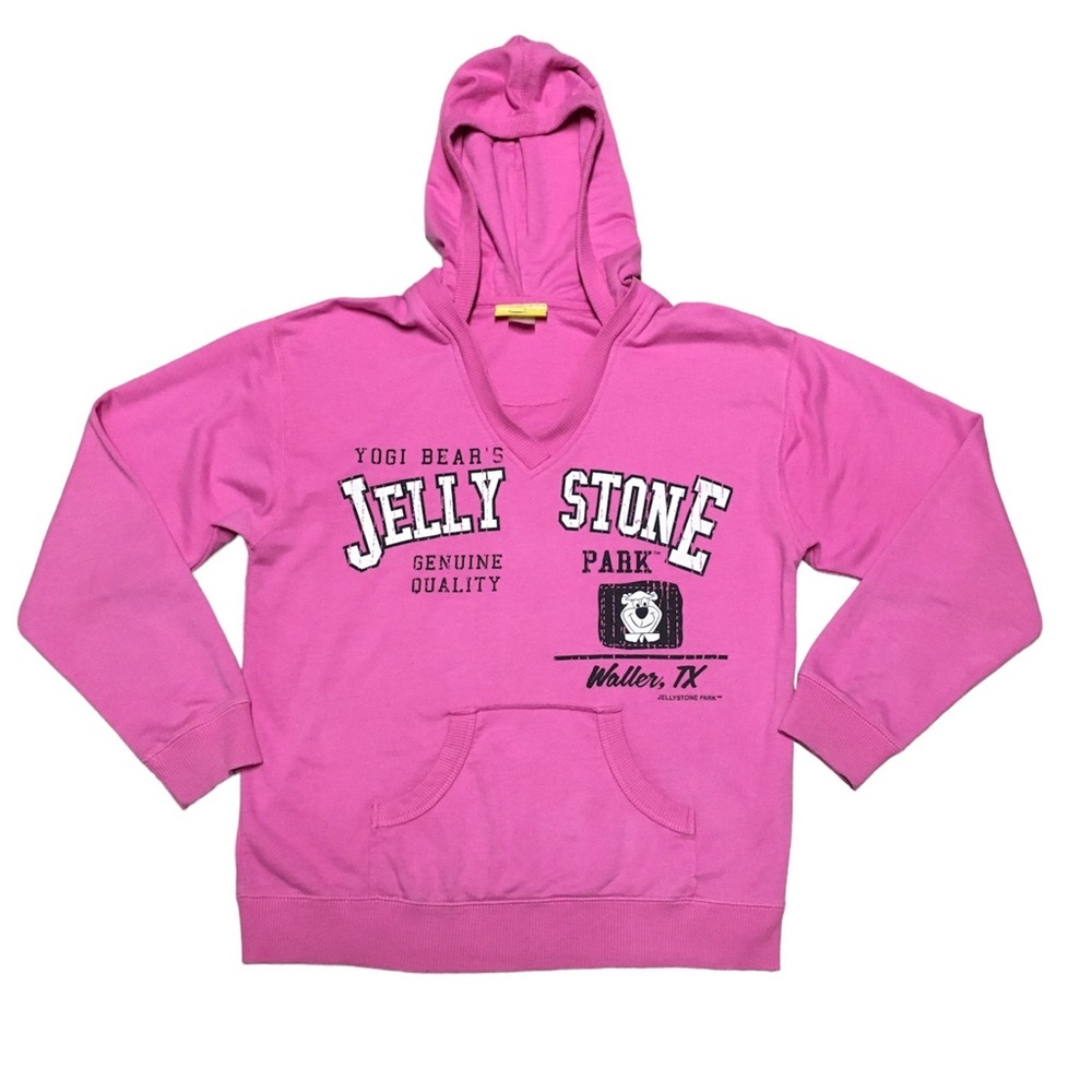 Yogi Bears Jellystone Park Sweatshirt Women’s M Pink Pullover Hoodie Long Sleeve